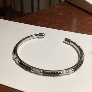 Black and silver beaded cuff bracelet (original package)